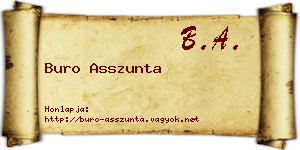 Buro Asszunta névjegykártya